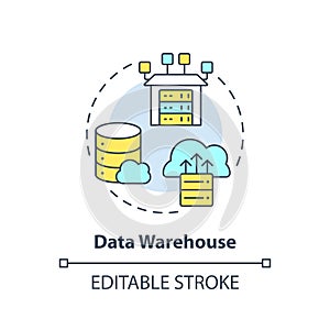 Data warehouse concept icon
