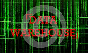 Data warehouse on digital background