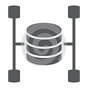 Data warehouse glyph icon, data and analytics