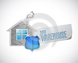 Data warehouse sign illustration design