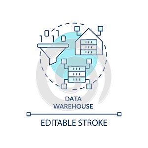 Data warehouse turquoise concept icon