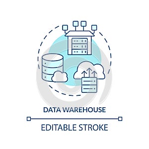 Data warehouse turquoise concept icon