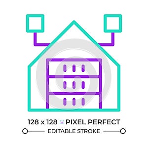 Data warehouse two color line icon