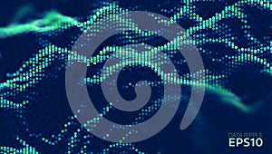 Data wave abcstact vector background. Technology composition. Cyber bigdata flow