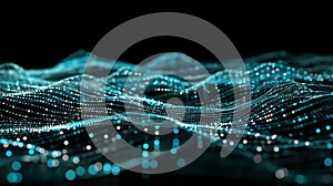 Data Wave Abstract Visualization, Artificial Intelligence Concept, Technology Background