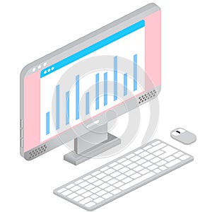 Data web analytics icon vector computer isolated
