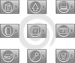 Data web icons, glossy circle buttons