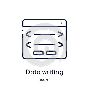 data writing board interface icon from user interface outline collection. Thin line data writing board interface icon isolated on