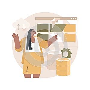 Database abstract concept vector illustration.