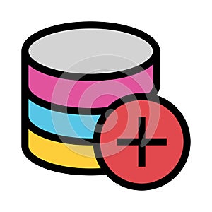 Database add color line icon