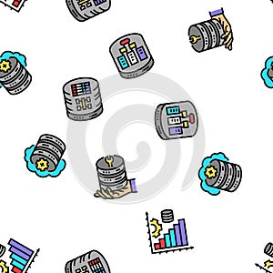 database administrator server seamless pattern vector