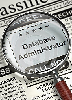 Database Administrator Wanted. 3D.