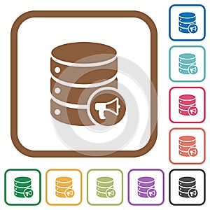 Database alerts simple icons