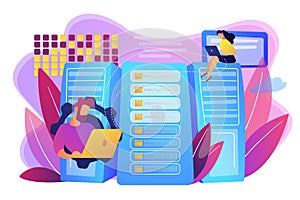 Big data storage concept vector illustration.
