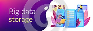 Big data storage concept banner header.