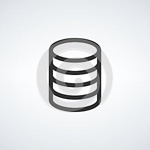 Database analytics digital network computing process icon. cloud storage. Stock Vector illustration isolated on white background