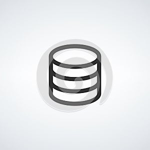 Database analytics digital network computing process icon. cloud storage. Stock Vector illustration isolated on white background