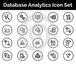 Database Analytics Icon SET Vector illustration