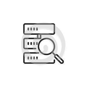 Database analytics line icon