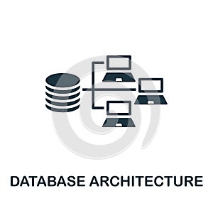 Database Architecture icon. Monochrome simple line Data Science icon for templates, web design and infographics