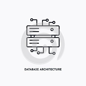 Database architecture outline icon. Simple linear element illustration. Isolated line database architecture icon on white