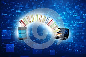 Database or archive concept. Data storage, Data Sharing. 3d render