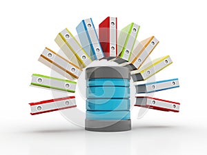 Database or archive concept. Data storage. Internet Storage Concept. 3d render