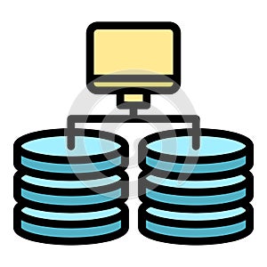 Database backup icon vector flat