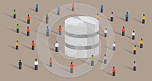 Database big data server web hosting people crowd shared together