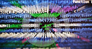 Database bits access stream visualisation. Php language and coding function developer