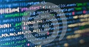 Database bits access stream visualisation. Php language and coding function developer