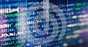 Database bits access stream visualisation. Php language and coding function developer