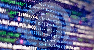 Database bits access stream visualisation. Php language and coding function developer