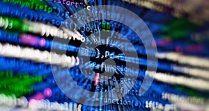 Database bits access stream visualisation. Php language and coding function developer