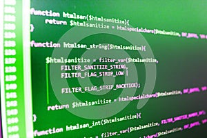 Database bits access stream visualisation. Programming of Internet website.