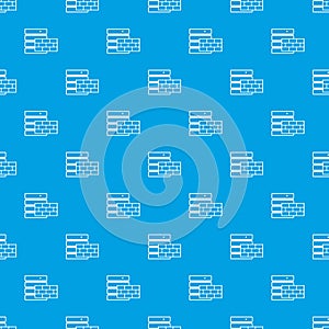 Database and brick wall pattern seamless blue