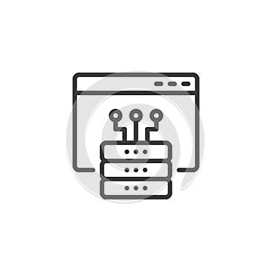 Database browser line icon
