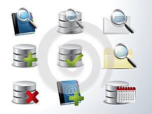 Database and catalog icon set