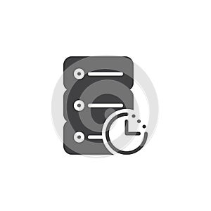 Database with clock vector icon
