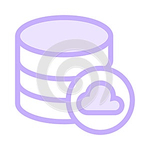 Database cloud color line icon