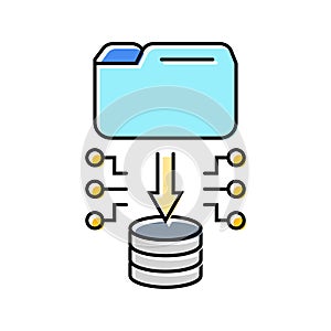 database cloud computing color icon vector illustration