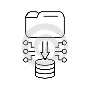 database cloud computing line icon vector illustration