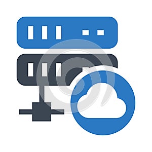 Database cloud glyphs double color icon