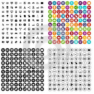 100 database and cloud icons set vector variant