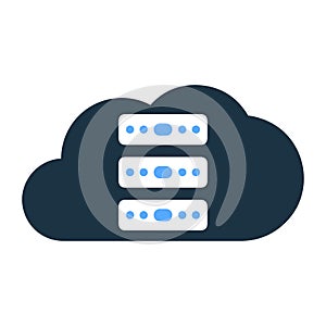 Database, cloud, server, storage icon. Simple vector sketch.