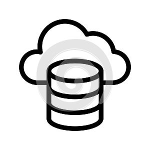 database cloud vector line icon
