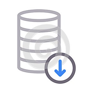 Database colour line vector icon