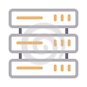 Database colour line vector icon