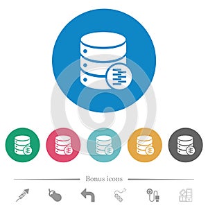 Database compress data flat round icons photo