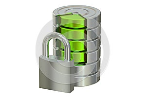 Database and computer data security concept, 3D rendering